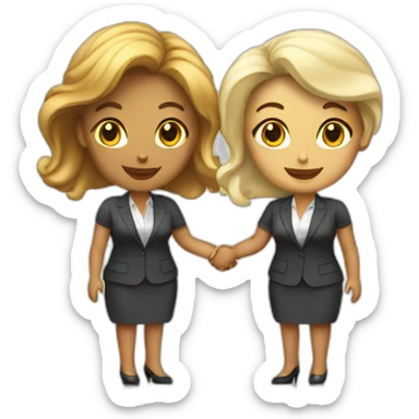 two white business women with different hair colors shaking hands sticker