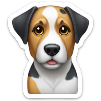 perro armando cubo de rubik sticker