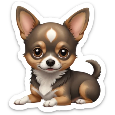 Chihuahua mix with grey, brownish face  and black color  sticker