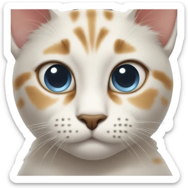 cat with uneven eyes sticker