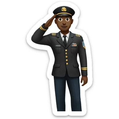 Black guy saluting  sticker