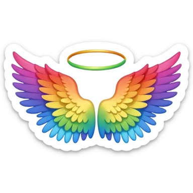 Simple small rainbow angel wings. Simple cute small left and right rainbow angel wings. Only wings. sticker