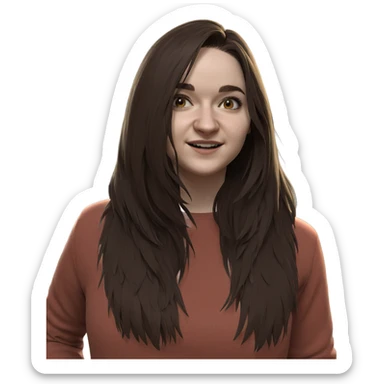 smiling girl under a tree sticker