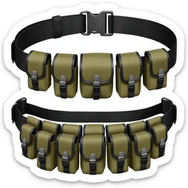 black military belt with pouches sticker