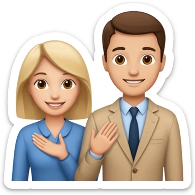 papa y mama caminando sticker