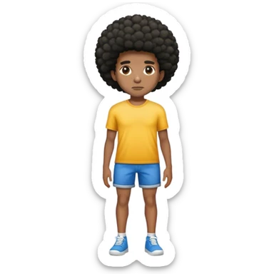 crea una persona afroamericana de pie solo con pantalones cortos sticker