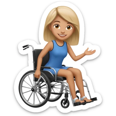 woman in manual wheelchair sticker
