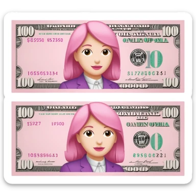 100 usd  en color rosa con este código de color #FDD2EF sticker