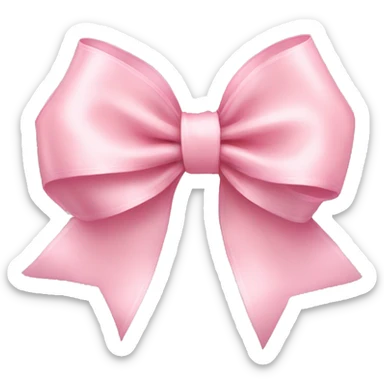 light pink ribbon bow sticker