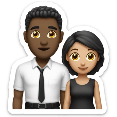 Una mujer more a y un hombre pork Blanca pelo negro enamorados sticker