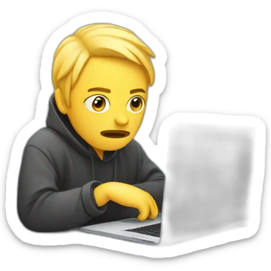 tired-programmer-with-macbook sticker