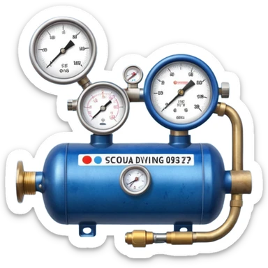 scuba diving oxygen tank sticker