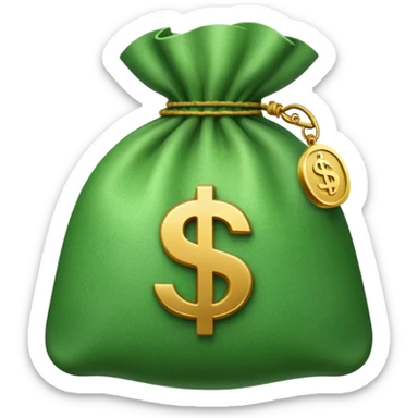 money bag with dollar sign sticker
