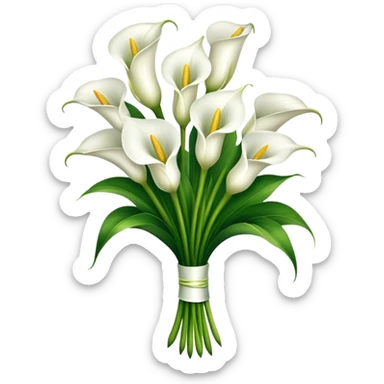 Cala lily flower bouquet, luxuriant sticker