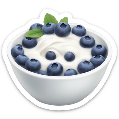bowl with yogurt and blueberries sticker