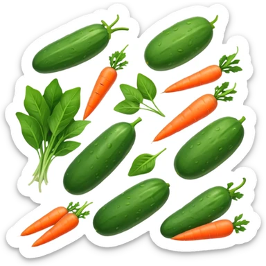 cucumbers, spinach, carrots  sticker