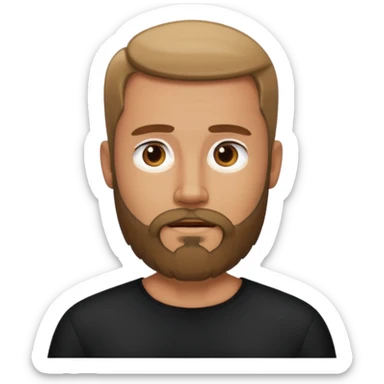 bearded man in black collarless shirt  sticker