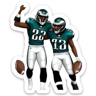 Eagles scoring a touchdown sticker