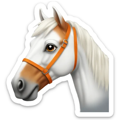 White horse with orange hair sticker