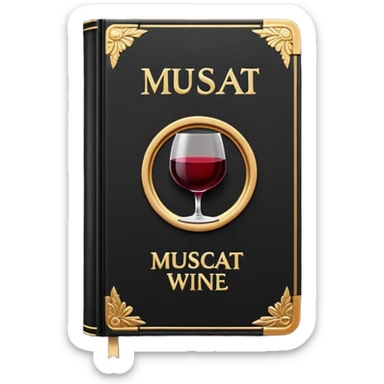black book with the inscription muscat wine sticker
