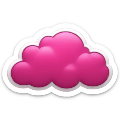 Hot pink cloud with rain detailed  sticker