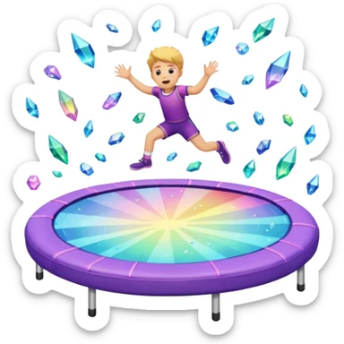 My mind is akin to crystals scattered on a trampoline being jumped on by kids sticker