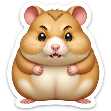Chubby angry hamster sticker