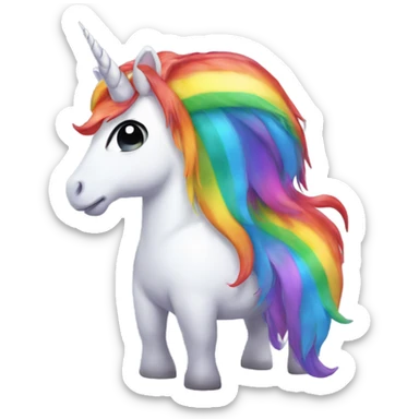 Rainbow emo unicorn sticker
