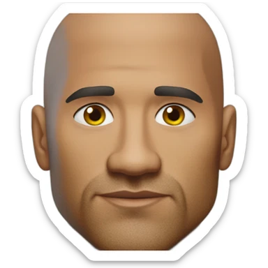 The rock white red hair sticker