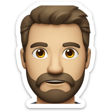 brown haired bearded man angry portrait sticker