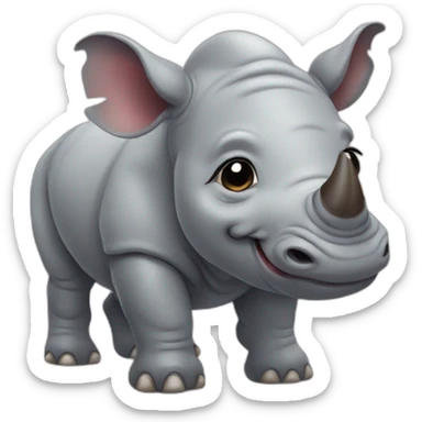A cute little rhino sticker
