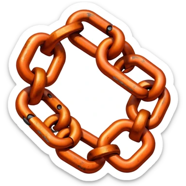 red orange two chain link sticker