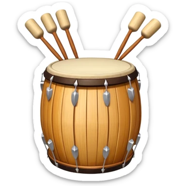 tung tung sahur, festive drum being played at dawn, cheerful and energetic sticker