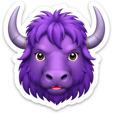 a purple yak Head sticker