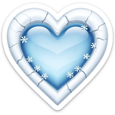 snow heart freezing sticker