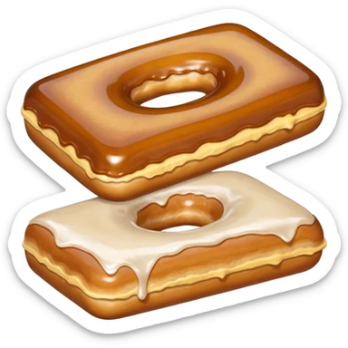 maple bar rectangular donut sticker