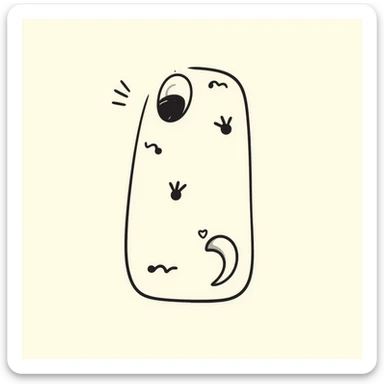 hand-drawn doodle of an iPhone mobile cover, beige color, aesthetic vibe sticker