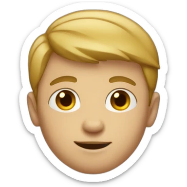 "A boy with a big head, tall and thin, with short hair sticker