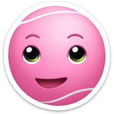 baby pink Tennis ball sticker