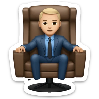 man sitting in a Interview chair from Mindhunter TV show sticker