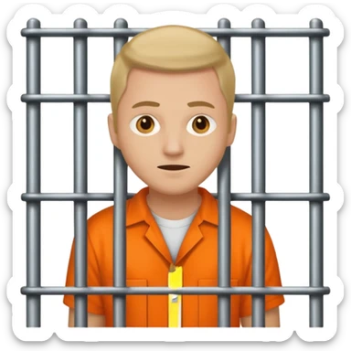 person in jail behind bars sticker