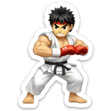 street fighter ryu hadoken sticker