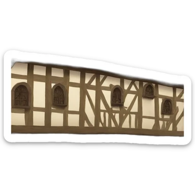 medieval town hall with "town hall" letters on it sticker