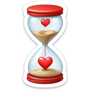 hourglass with a heart inside sticker