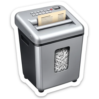 paper shredder with papers sticker