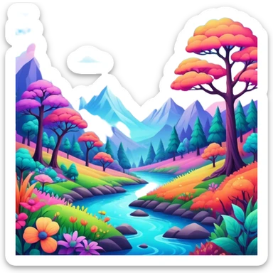 Trippy nature sticker