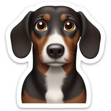 Black brown and white wiener dog sticker