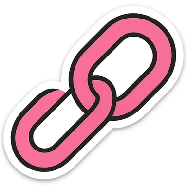 pink chain icon, modern, minimal, suitable for UI sticker
