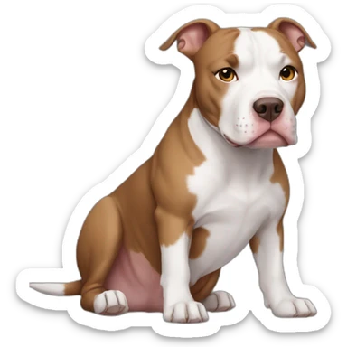 white-and-brown-pitbull-dog sticker