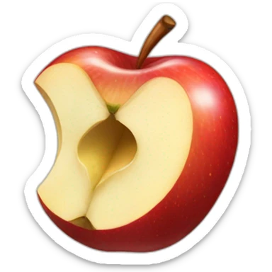Apple biten one bite left sticker
